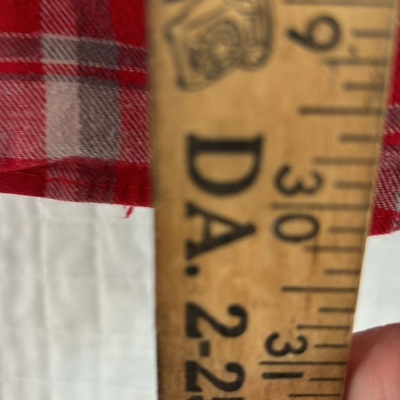 Rustic Ridge Red and Gray Flannel with Brown Corduroy Neck and Cuff Accent - Picture 6 of 8